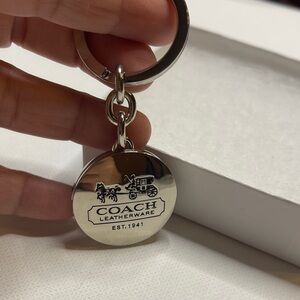 Coach Leatherware Silver Locket Keychain